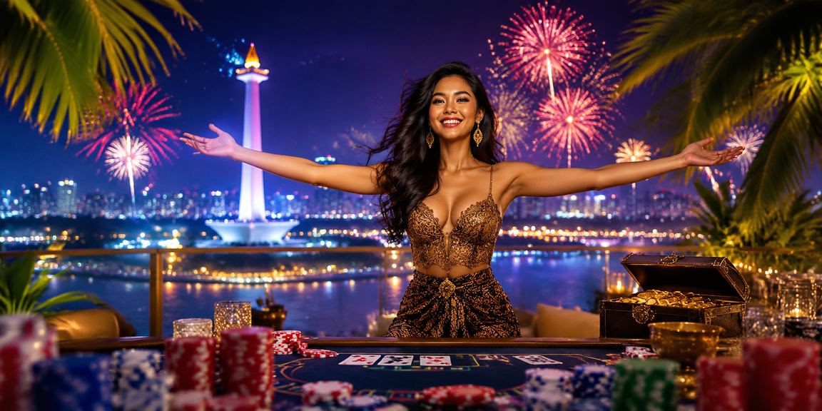 Meja permainan baccarat dengan suasana pantai yang elegan dan mewah